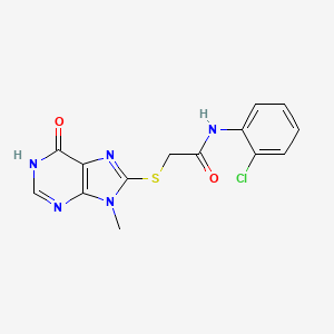 molecular formula C14H12ClN5O2S B6112307 N-(2-chlorophenyl)-2-[(9-methyl-6-oxo-6,9-dihydro-1H-purin-8-yl)thio]acetamide 
