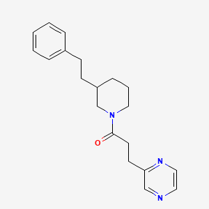 molecular formula C20H25N3O B6112319 2-{3-oxo-3-[3-(2-phenylethyl)-1-piperidinyl]propyl}pyrazine 