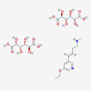 molecular formula C30H46N4O10 B611236 3-Buten-1-amine, 4-(5-ethoxy-3-pyridinyl)-N-methyl-, (3E)-, galactarate (2:1) CAS No. 326924-19-0