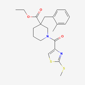 molecular formula C21H26N2O3S2 B6112384 ethyl 3-(2-methylbenzyl)-1-{[2-(methylthio)-1,3-thiazol-4-yl]carbonyl}-3-piperidinecarboxylate 