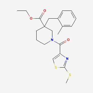 ethyl 3-(2-methylbenzyl)-1-{[2-(methylthio)-1,3-thiazol-4-yl]carbonyl}-3-piperidinecarboxylate