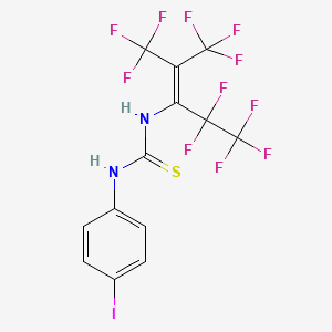 molecular formula C13H6F11IN2S B6112418 N-(4-iodophenyl)-N'-[3,3,3-trifluoro-1-(pentafluoroethyl)-2-(trifluoromethyl)-1-propen-1-yl]thiourea 