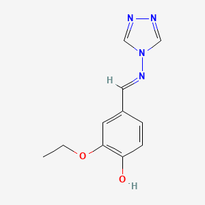 molecular formula C11H12N4O2 B6112430 2-ethoxy-4-[(4H-1,2,4-triazol-4-ylimino)methyl]phenol CAS No. 35546-64-6
