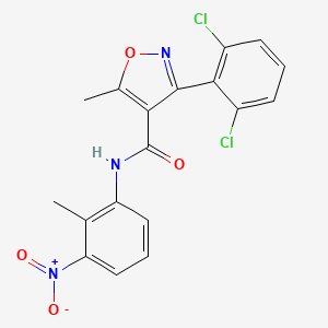molecular formula C18H13Cl2N3O4 B6112434 3-(2,6-dichlorophenyl)-5-methyl-N-(2-methyl-3-nitrophenyl)-4-isoxazolecarboxamide 