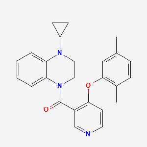 molecular formula C25H25N3O2 B611244 (4-Cyclopropyl-3,4-dihydro-1(2H)-quinoxalinyl)[4-(2,5-dimethylphenoxy)-3-pyridinyl]methanone CAS No. 1415407-60-1