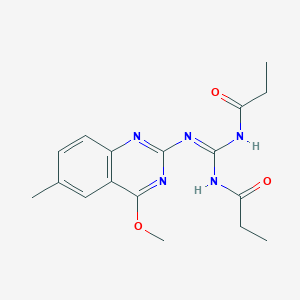 molecular formula C17H21N5O3 B6112455 N,N'-{[(4-methoxy-6-methyl-2-quinazolinyl)amino]methylylidene}dipropanamide CAS No. 5865-71-4