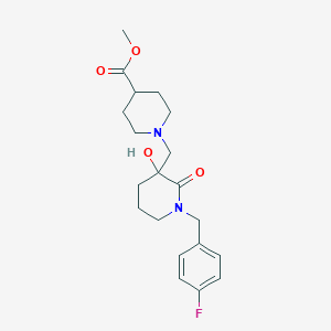 molecular formula C20H27FN2O4 B6112457 methyl 1-{[1-(4-fluorobenzyl)-3-hydroxy-2-oxo-3-piperidinyl]methyl}-4-piperidinecarboxylate 