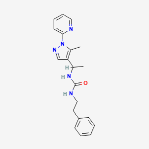 molecular formula C20H23N5O B6112464 N-{1-[5-methyl-1-(2-pyridinyl)-1H-pyrazol-4-yl]ethyl}-N'-(2-phenylethyl)urea 