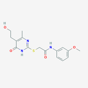 molecular formula C16H19N3O4S B6112489 2-{[5-(2-hydroxyethyl)-4-methyl-6-oxo-1,6-dihydro-2-pyrimidinyl]thio}-N-(3-methoxyphenyl)acetamide 