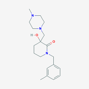 molecular formula C19H29N3O2 B6112520 3-hydroxy-1-(3-methylbenzyl)-3-[(4-methyl-1-piperazinyl)methyl]-2-piperidinone 