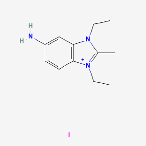 molecular formula C12H18IN3 B6112523 5-amino-1,3-diethyl-2-methyl-1H-3,1-benzimidazol-3-ium iodide 