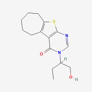 molecular formula C15H20N2O2S B6112559 3-[1-(hydroxymethyl)propyl]-3,5,6,7,8,9-hexahydro-4H-cyclohepta[4,5]thieno[2,3-d]pyrimidin-4-one 