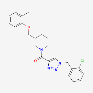 molecular formula C23H25ClN4O2 B6112565 1-{[1-(2-chlorobenzyl)-1H-1,2,3-triazol-4-yl]carbonyl}-3-[(2-methylphenoxy)methyl]piperidine 