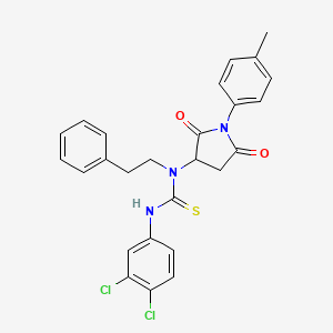 molecular formula C26H23Cl2N3O2S B6112614 N'-(3,4-dichlorophenyl)-N-[1-(4-methylphenyl)-2,5-dioxo-3-pyrrolidinyl]-N-(2-phenylethyl)thiourea 