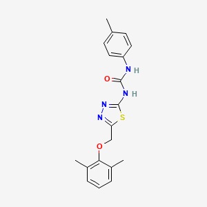 molecular formula C19H20N4O2S B6112616 N-{5-[(2,6-dimethylphenoxy)methyl]-1,3,4-thiadiazol-2-yl}-N'-(4-methylphenyl)urea 