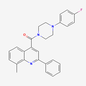 molecular formula C27H24FN3O B6112652 4-{[4-(4-fluorophenyl)-1-piperazinyl]carbonyl}-8-methyl-2-phenylquinoline 