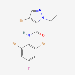 molecular formula C12H9Br3FN3O B6112701 4-bromo-N-(2,6-dibromo-4-fluorophenyl)-1-ethyl-1H-pyrazole-5-carboxamide 