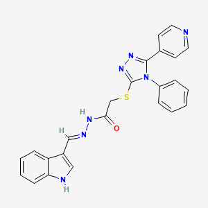 molecular formula C24H19N7OS B6112712 N'-(1H-indol-3-ylmethylene)-2-{[4-phenyl-5-(4-pyridinyl)-4H-1,2,4-triazol-3-yl]thio}acetohydrazide 