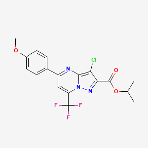 molecular formula C18H15ClF3N3O3 B6112716 isopropyl 3-chloro-5-(4-methoxyphenyl)-7-(trifluoromethyl)pyrazolo[1,5-a]pyrimidine-2-carboxylate 