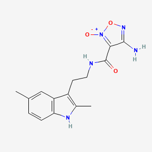 molecular formula C15H17N5O3 B6112721 4-amino-N-[2-(2,5-dimethyl-1H-indol-3-yl)ethyl]-1,2,5-oxadiazole-3-carboxamide 2-oxide 