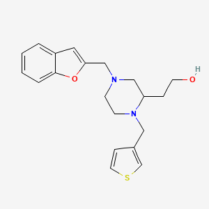 molecular formula C20H24N2O2S B6112733 2-[4-(1-benzofuran-2-ylmethyl)-1-(3-thienylmethyl)-2-piperazinyl]ethanol 
