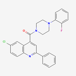 molecular formula C26H21ClFN3O B6112738 6-chloro-4-{[4-(2-fluorophenyl)-1-piperazinyl]carbonyl}-2-phenylquinoline 