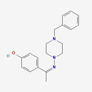 molecular formula C19H23N3O B6112749 4-[N-(4-benzyl-1-piperazinyl)ethanimidoyl]phenol 