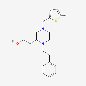 molecular formula C20H28N2OS B6112807 2-[4-[(5-methyl-2-thienyl)methyl]-1-(2-phenylethyl)-2-piperazinyl]ethanol 