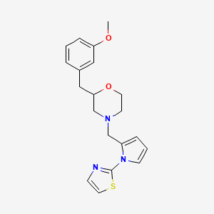 molecular formula C20H23N3O2S B6112814 2-(3-methoxybenzyl)-4-{[1-(1,3-thiazol-2-yl)-1H-pyrrol-2-yl]methyl}morpholine 