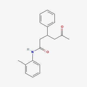 molecular formula C19H21NO2 B6112830 N-(2-methylphenyl)-5-oxo-3-phenylhexanamide CAS No. 522596-60-7