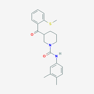 molecular formula C22H26N2O2S B6112844 N-(3,4-dimethylphenyl)-3-[2-(methylthio)benzoyl]-1-piperidinecarboxamide 