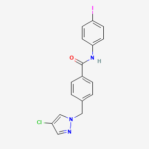 molecular formula C17H13ClIN3O B6112871 4-[(4-chloro-1H-pyrazol-1-yl)methyl]-N-(4-iodophenyl)benzamide 