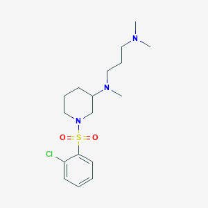 molecular formula C17H28ClN3O2S B6112885 N-{1-[(2-chlorophenyl)sulfonyl]-3-piperidinyl}-N,N',N'-trimethyl-1,3-propanediamine 