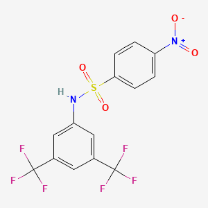 molecular formula C14H8F6N2O4S B6112897 N-[3,5-双(三氟甲基)苯基]-4-硝基苯磺酰胺 CAS No. 587-57-5