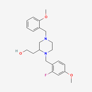 molecular formula C22H29FN2O3 B6112927 2-[1-(2-fluoro-4-methoxybenzyl)-4-(2-methoxybenzyl)-2-piperazinyl]ethanol 