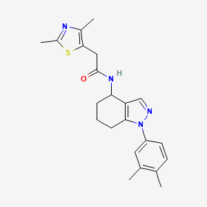 molecular formula C22H26N4OS B6112932 N-[1-(3,4-dimethylphenyl)-4,5,6,7-tetrahydro-1H-indazol-4-yl]-2-(2,4-dimethyl-1,3-thiazol-5-yl)acetamide 