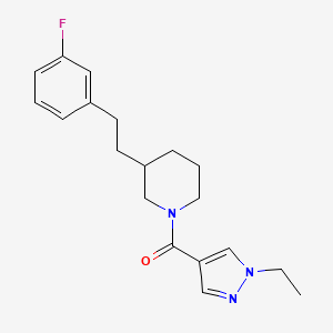 molecular formula C19H24FN3O B6112942 1-[(1-ethyl-1H-pyrazol-4-yl)carbonyl]-3-[2-(3-fluorophenyl)ethyl]piperidine 
