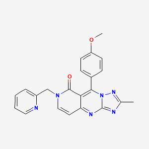 molecular formula C22H18N6O2 B6112955 9-(4-methoxyphenyl)-2-methyl-7-(2-pyridinylmethyl)pyrido[4,3-d][1,2,4]triazolo[1,5-a]pyrimidin-8(7H)-one 