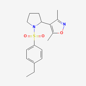 molecular formula C17H22N2O3S B6112969 4-{1-[(4-ethylphenyl)sulfonyl]-2-pyrrolidinyl}-3,5-dimethylisoxazole 