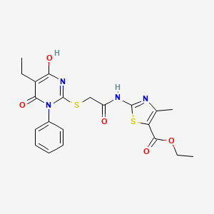 ethyl 2-({[(5-ethyl-4-hydroxy-6-oxo-1-phenyl-1,6-dihydro-2-pyrimidinyl)thio]acetyl}amino)-4-methyl-1,3-thiazole-5-carboxylate