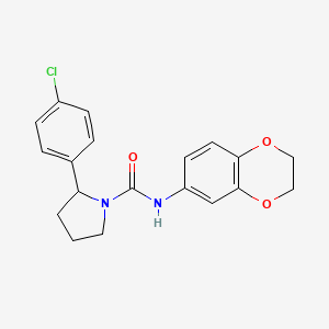 2-(4-chlorophenyl)-N-(2,3-dihydro-1,4-benzodioxin-6-yl)-1-pyrrolidinecarboxamide