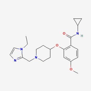 N-cyclopropyl-2-({1-[(1-ethyl-1H-imidazol-2-yl)methyl]-4-piperidinyl}oxy)-4-methoxybenzamide