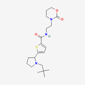 5-[1-(2,2-dimethylpropyl)-2-pyrrolidinyl]-N-[2-(2-oxo-1,3-oxazinan-3-yl)ethyl]-2-thiophenecarboxamide