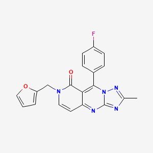 molecular formula C20H14FN5O2 B6113029 9-(4-fluorophenyl)-7-(2-furylmethyl)-2-methylpyrido[4,3-d][1,2,4]triazolo[1,5-a]pyrimidin-8(7H)-one 