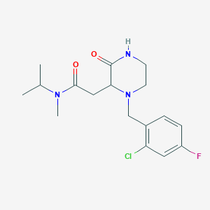 molecular formula C17H23ClFN3O2 B6113047 2-[1-(2-chloro-4-fluorobenzyl)-3-oxo-2-piperazinyl]-N-isopropyl-N-methylacetamide 