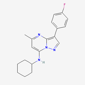 molecular formula C19H21FN4 B6113060 N-cyclohexyl-3-(4-fluorophenyl)-5-methylpyrazolo[1,5-a]pyrimidin-7-amine 