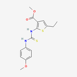 molecular formula C16H18N2O3S2 B6113078 methyl 5-ethyl-2-({[(4-methoxyphenyl)amino]carbonothioyl}amino)-3-thiophenecarboxylate 
