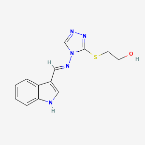 molecular formula C13H13N5OS B6113096 2-({4-[(1H-indol-3-ylmethylene)amino]-4H-1,2,4-triazol-3-yl}thio)ethanol 