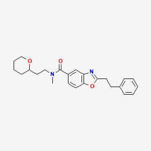 molecular formula C24H28N2O3 B6113101 N-methyl-2-(2-phenylethyl)-N-[2-(tetrahydro-2H-pyran-2-yl)ethyl]-1,3-benzoxazole-5-carboxamide 