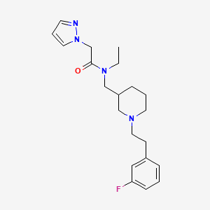 molecular formula C21H29FN4O B6113104 N-ethyl-N-({1-[2-(3-fluorophenyl)ethyl]-3-piperidinyl}methyl)-2-(1H-pyrazol-1-yl)acetamide 